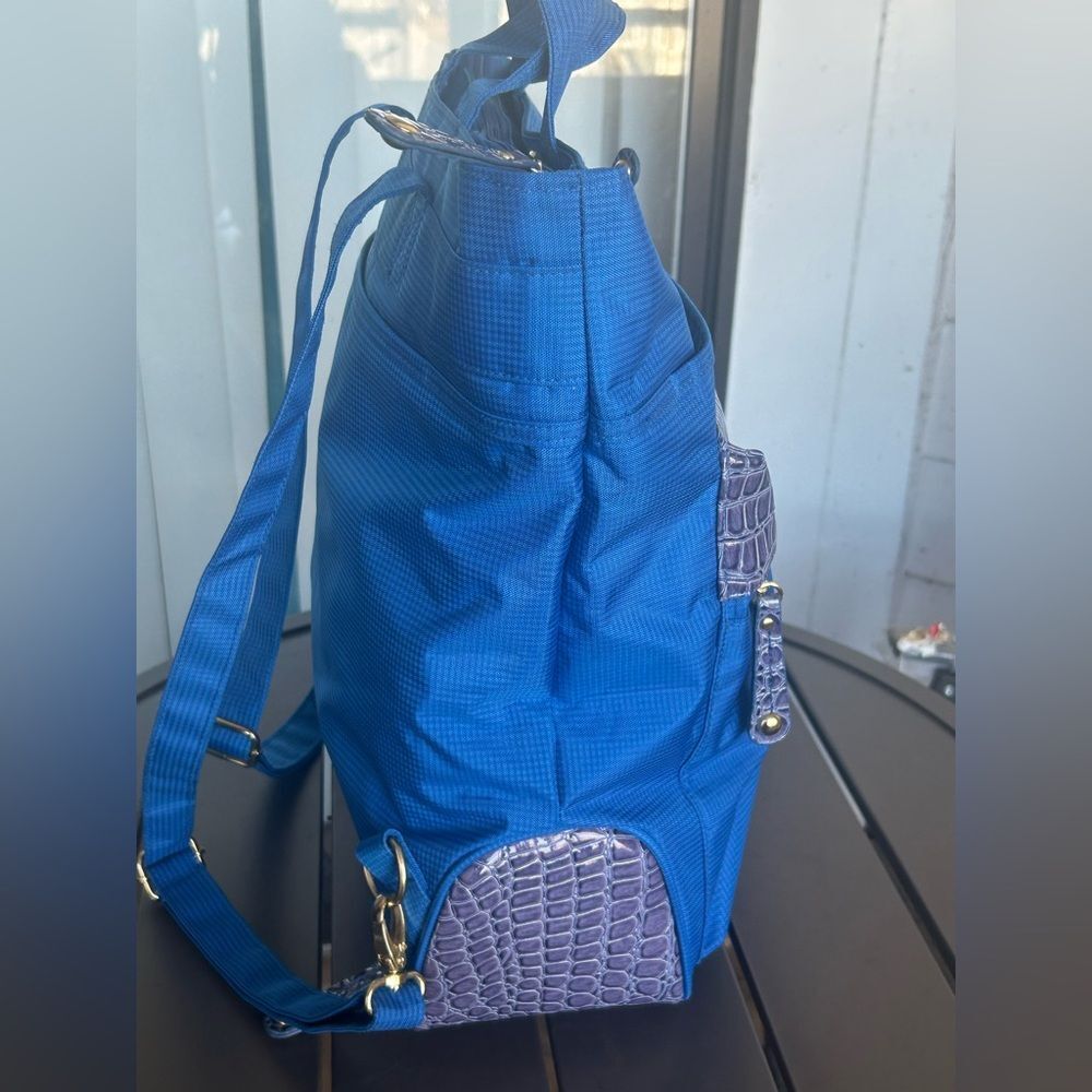 Samantha Brown  Blue Laptop Bag with Crocodile Pattern/ Travel - Picture 16 of 16